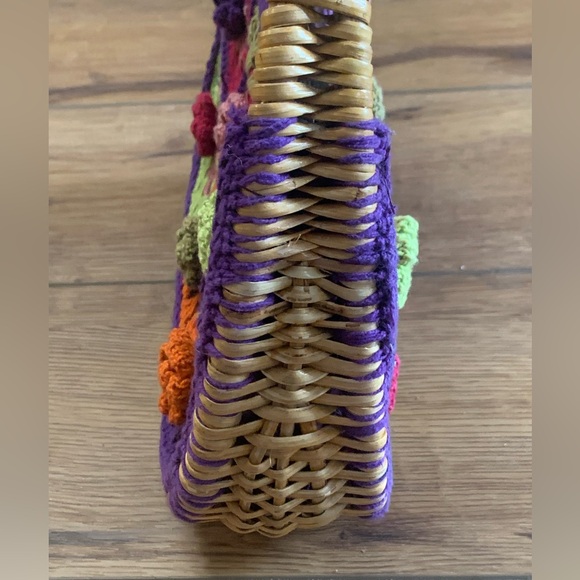 1970’s Crochet & Wicker Boho Handbag - Picture 4 of 7